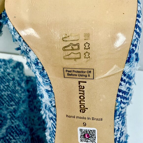 Larroude Kate Slouch Fringe Denim Knee - High Boots Size 9 Handmade in Brazil - Picture 9 of 12